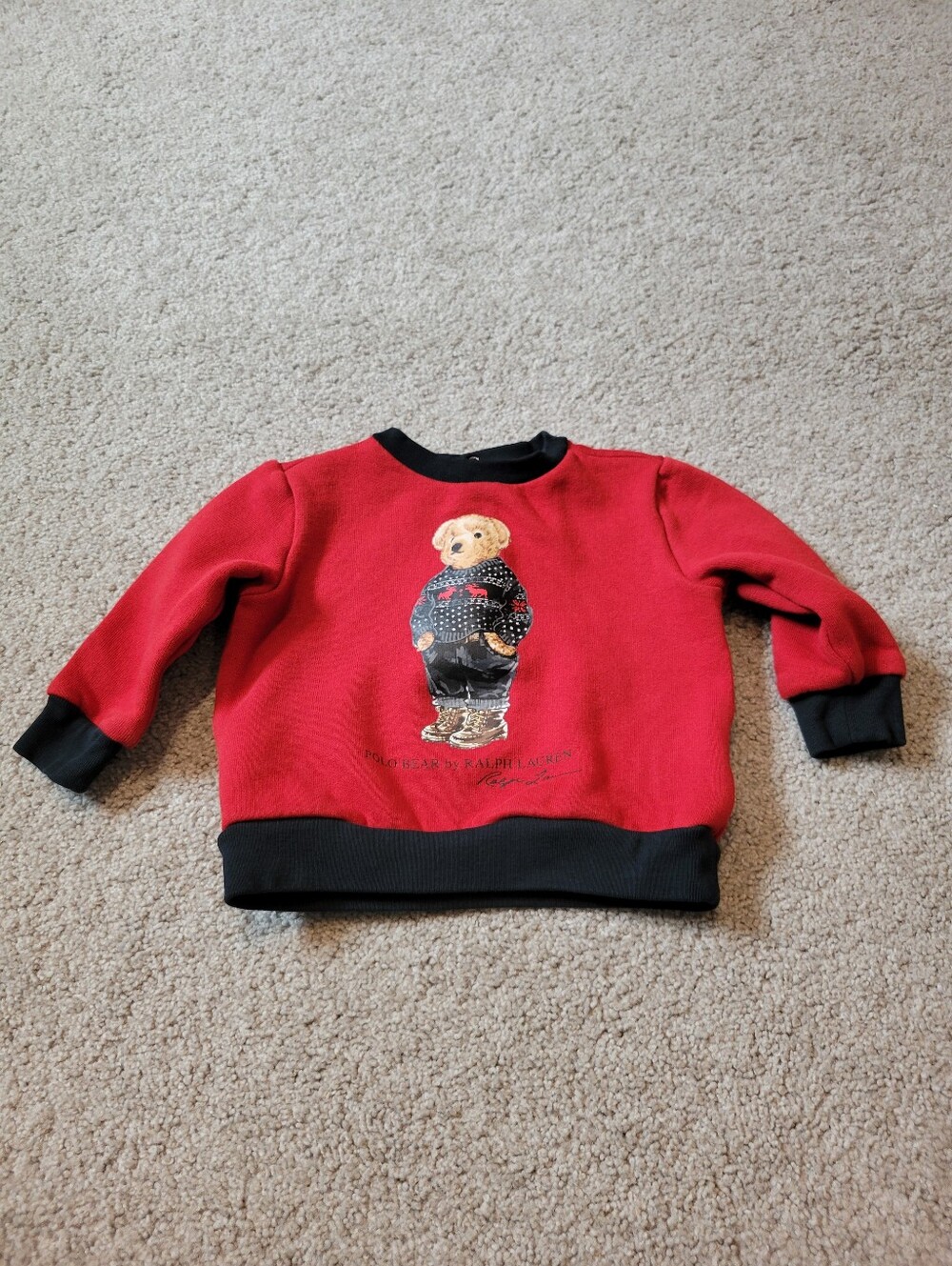 Ralph Lauren Polo Bear Fleece Sweatshirt 9M Red